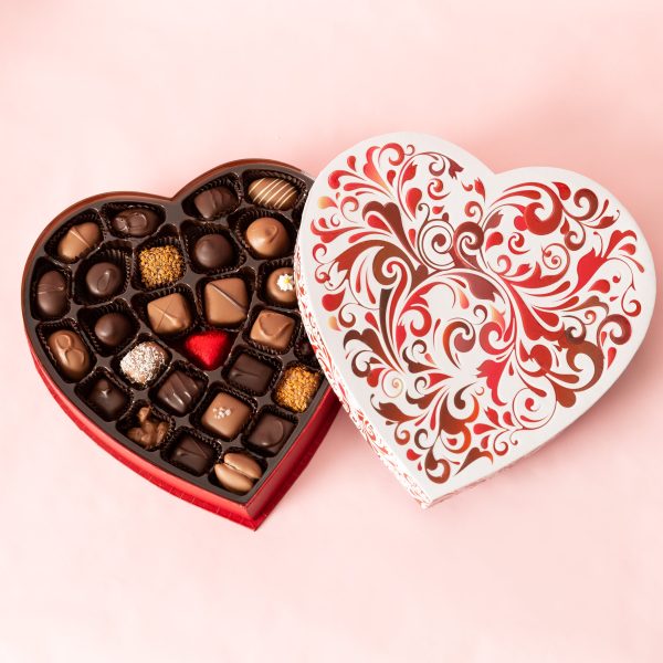 Valentine Heart Box - Red Swirl - 1 lb. Hot on Sale