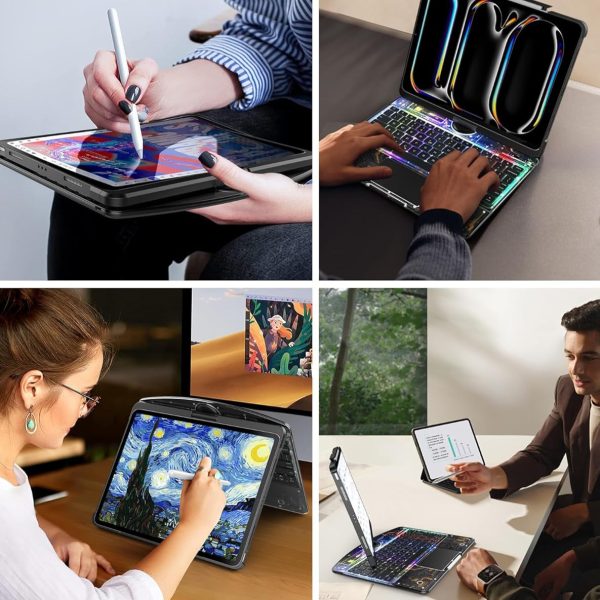 10.2  iPad (7 8 9) Gen Transparent 360° iPad Keyboard Case on Sale