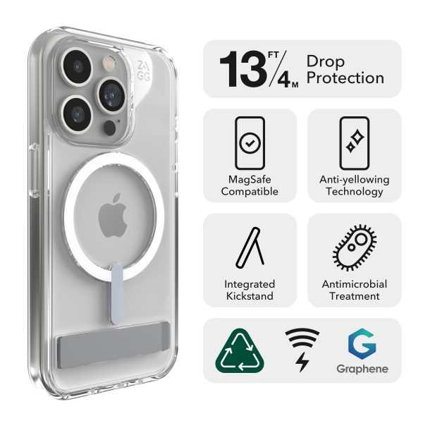 ZAGG Cases Crystal Palace iPhone 15 Pro Snap Clear con soporte Online Hot Sale