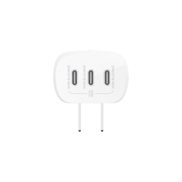 Cargador de pared Belkin 3 Puertos USB-C con PPS de 67W Blanco Online Hot Sale