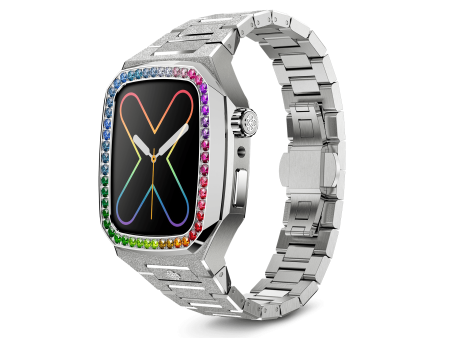 Apple Watch Case   EVF45 - RAINBOW Frosted Silver Online