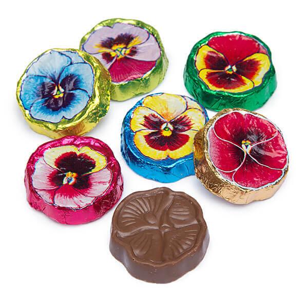 Milk Chocolate Foiled Pansies Hot on Sale