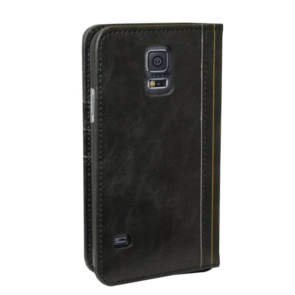 Book Style Leather Case For Samsung Galaxy S5 - Black Online now