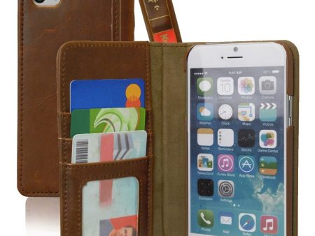 Vintage Bookstyle Case For iPhone 6 PLUS  - Brown Hot on Sale