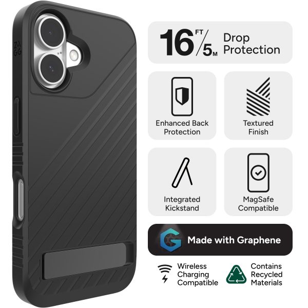 Zagg Cases Denali Snap Black iPhone 16 Cheap