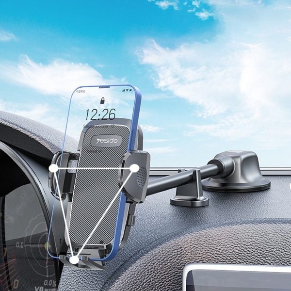 Yesido Dashboard Flexible Adjustable Arm Gooseneck Car Suction Cup Mobile Phone Holder Fashion