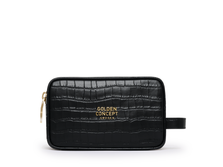 Toiletry Bag   Croco Embossed - Small on Sale