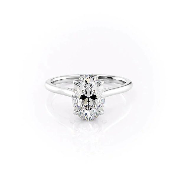 The Natalie Set With A 3 Carat Oval Moissanite Online Sale